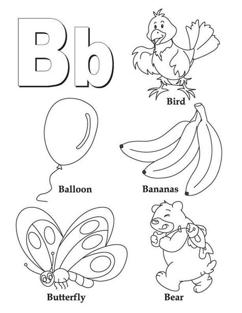 Letter B Coloring Pages Preschool And Kindergarten
