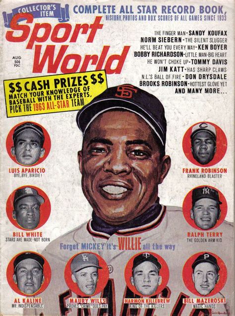 1963 August Sport World Magazine Baseball Willie Mays San Francisco