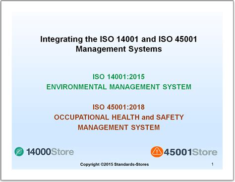 Integrating Iso 45001 With Iso 14001 Presentation Materials