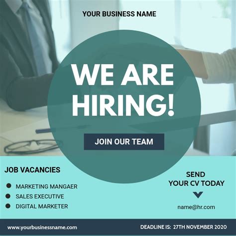We Are Hiring Flyer Template Postermywall