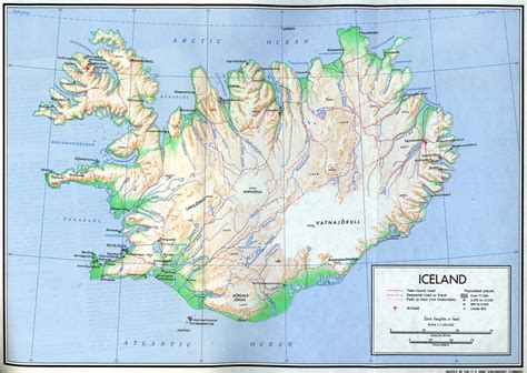 Large Detailed Relief Map Of Iceland With Roads And Cities