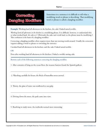 Creative Misplaced And Dangling Modifiers Worksheet - The Blackness Project