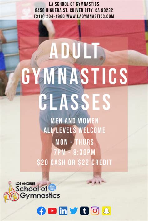Adult Gymnastics Classes Los Angeles