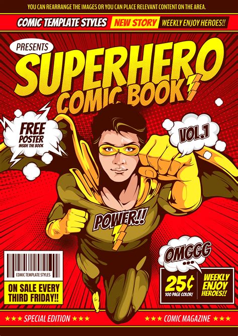 The Cover To Superhero Comic Book Featuring An Image Of A Man In