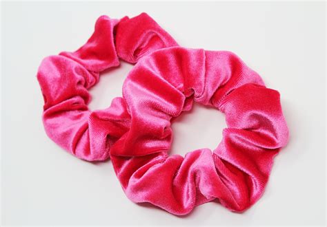 Hot Pink Velvet Hair Scrunchie Hair Tie Gentle Hair Elastic Etsy In 2021 Velvet Hair Pink