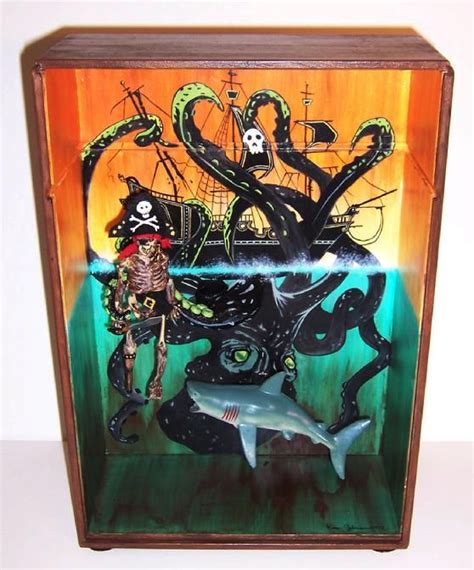 Misguided Designs Hand Painted Ts The Kraken Shadow Box Hand