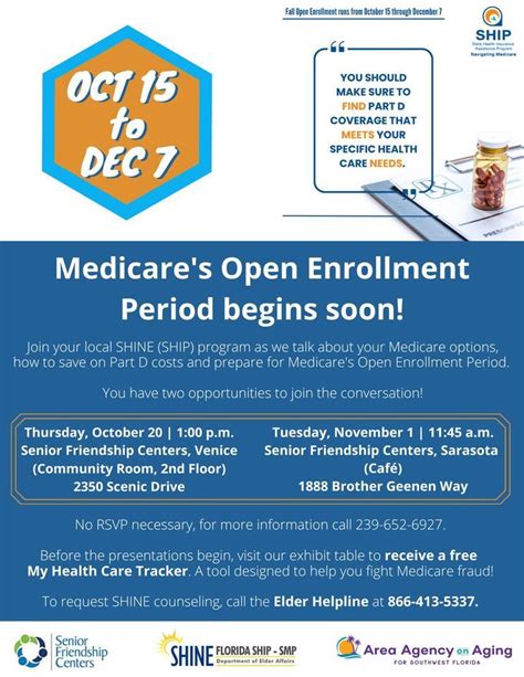 Medicare Open Enrollment Event Senior Friendship Centers Senior