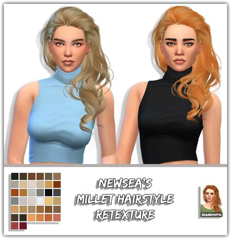 Simsworkshop Millet Hairstyle Retextured By Maimouth Sims 4 Hairs