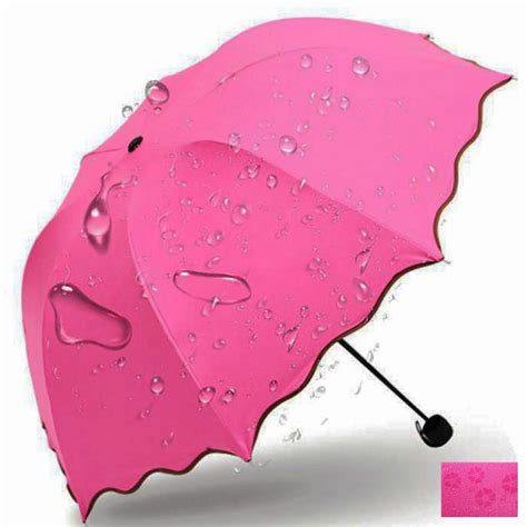2017 New Sunny And Rainy Umbrellas For Women Waterproof Lady Princess Magic Flowers Red