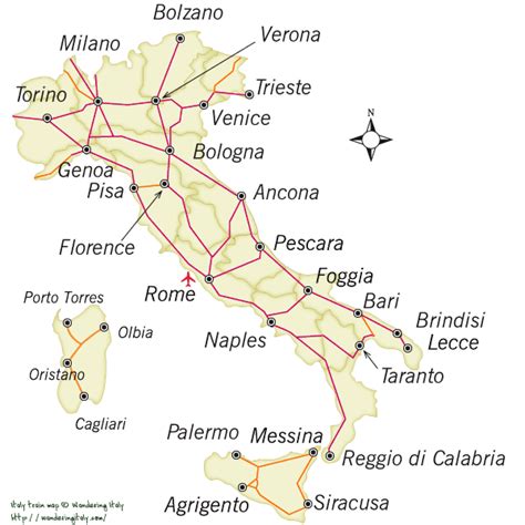 Italy Rail Map And Buying Tickets And Rail Passes Wandering Italy