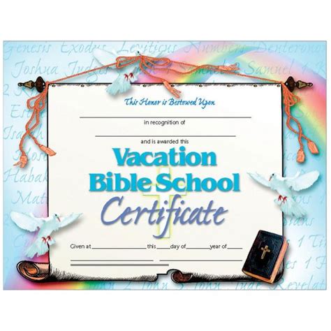 Vacation Bible School Set Of 30 Certificates With Regard To Vbs