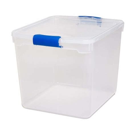 Homz 31 Qt Heavy Duty Clear Plastic Latching Stackable Storage