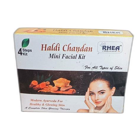 Brown Cream Rhea Haldi Chandan Mini Facial Kit For Face Packaging