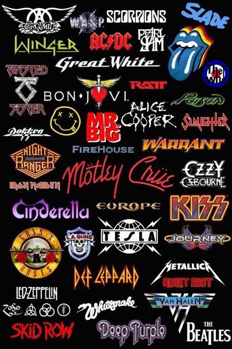 All About Me Rock Band Posters Music Collage Metal Band Logos
