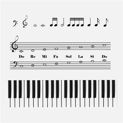 Vector Realistic Piano Keys With Notes Music Theme Design 12879377