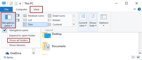 Show All Folders In File Explorer Navigation Pane