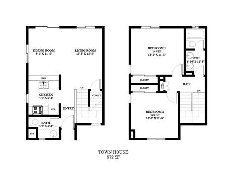 You must click the picture to see the large or full size image. Story Townhouse Floor Plans - House Plans | #24200