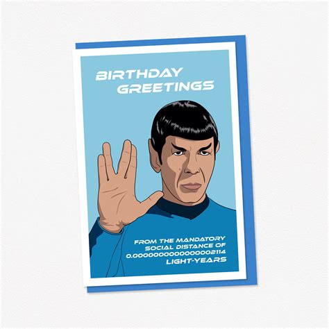 Spock Birthday Card Birthday Greetings Star Trek Birthday Etsy