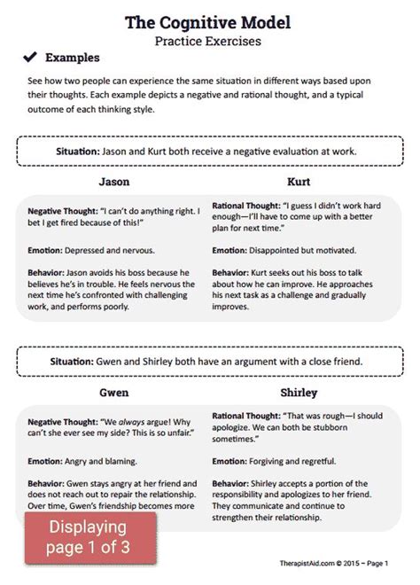 The last worksheet that makes up the top 5 most popular cognitive stimulation activities for adults in 2016 improves planning, comprehension, and reasoning. 17 Best images about CBT. on Pinterest | Anxiety ...