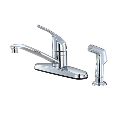 This kitchen faucet is on the more expensive side, but reviewers say it's worth every penny. Non-Metallic 1-Handle Standard Kitchen Faucet with Side ...
