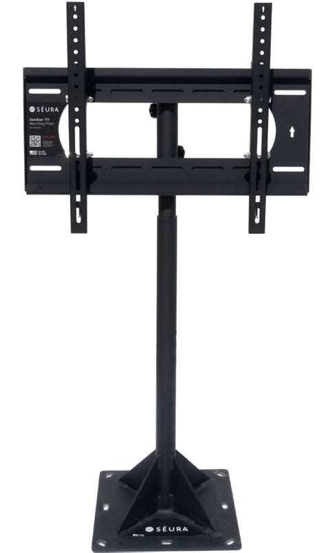 Seura Outdoor Tv Floor Stand For Most Outdoor Tvs Up To 86 Pole Mount