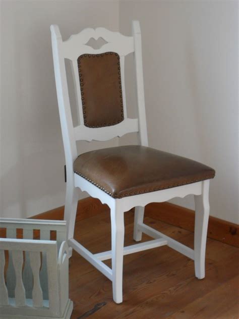 Im stil der 50er, 60er, aus leder, samt & vielem mehr. Stuhl Shabby Weiß Massiv Leder Nieten | eBay | Leder ...