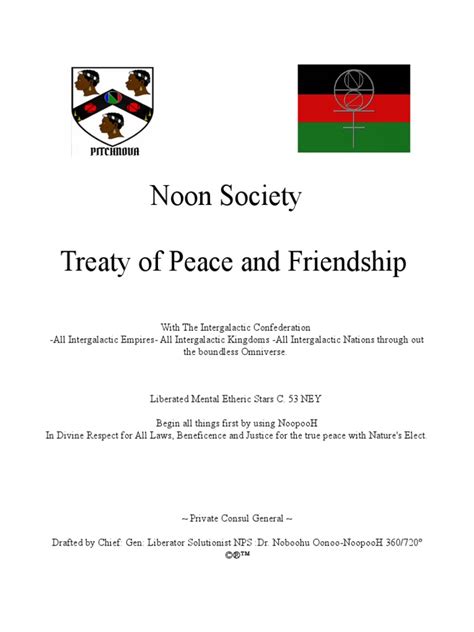 Noocratic Society Treaty Of Peace And Friendship Treaty Port