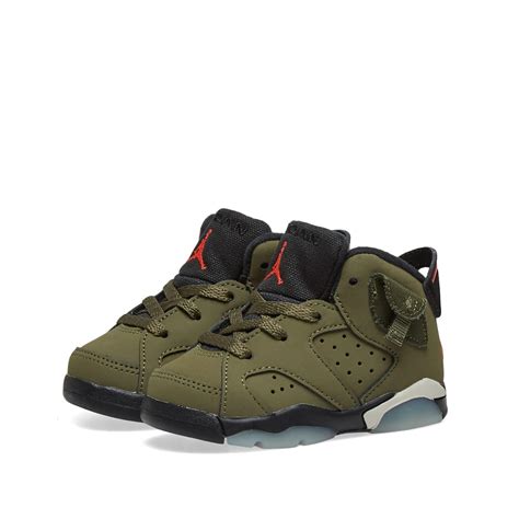 Travis Scott X Air Jordan 6 Retro Td Medium Olive Infared And Black