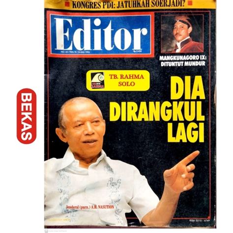 Jual Majalah Editor No 43 Juli 1993 Kuno Antik Langka Lawas Jadul Asli