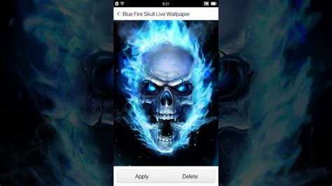 Blue Fire Skull Live Wallpaper Video Youtube