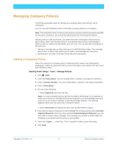 company policy templates  google docs word pages