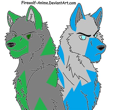 Wolf Brothers Lineart By Firewolf Anime D3cnlcc By Skywolfart26 On