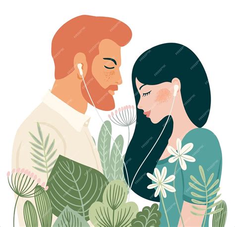 Premium Vector Romantic Isolated Illustration With Man And Woman Love