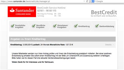 Santander consumer bank ag wird ihr. Mein kleiner Finanzblog: Ausprobiert: Der Bestkredit der ...