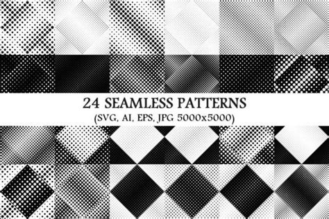 24 Seamless Halftone Dot Patterns Graphic By Davidzydd · Creative Fabrica