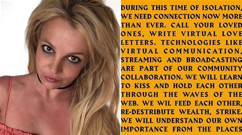 Coronavirus Britney Spears Calls For General Strike And Redistribution Of Wealth Amid Crisis