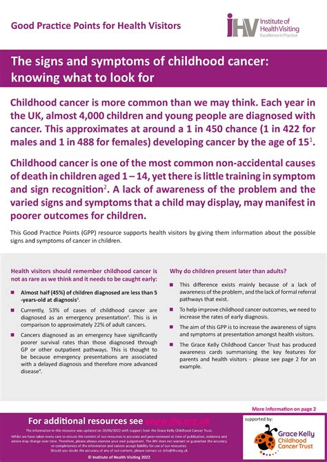 Gpp Signs And Symptoms Of Childhood Cancer Final Version 27622 Front