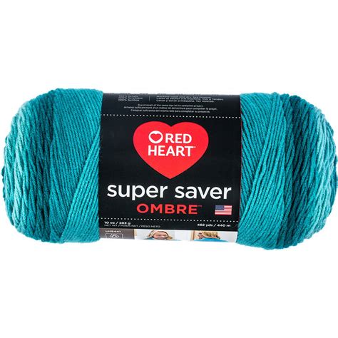 Red Heart Super Saver Ombre Yarn 10 Oz Deep Teal