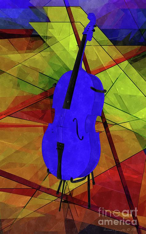 Blue Cello And Abstract Glass Amcg20180505 4000 X 2500 Digital Art By