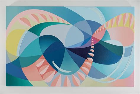 Michelle Weddle Surf Contemporary Abstract Painting W Curvilinear