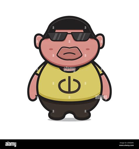 Cute gordo niño guerra gafas de dibujos animados vector icono