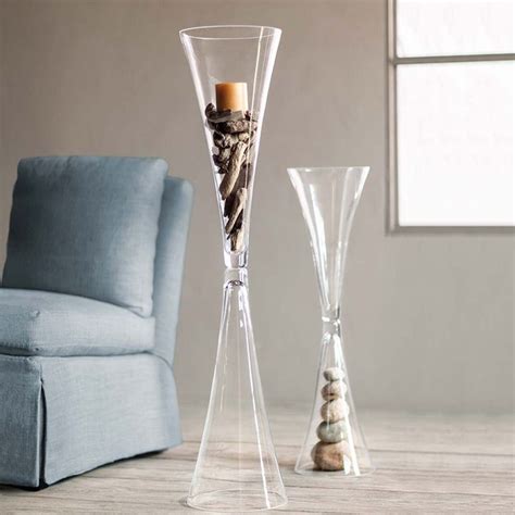 Reversible Cinched Glass Floor Vase Centerpiece So Thats Cool