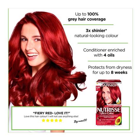 Garnier Nutrisse Ultra Fiery Red 660 Permanent Hair Dye Wilko