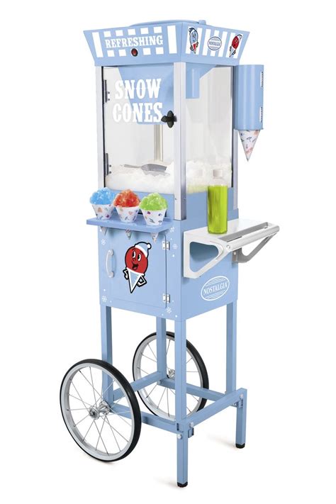 Nostalgia Scc200 54 Inch Tall Snow Cone Cart Makes 72 Icy Treats Blue