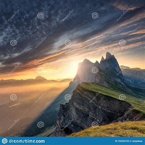 Majestic Odle Group Peaks On Dolomite Alps During Sunset Unsurpassed