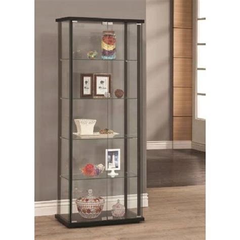 While curio cabinets are usually found in traditional design schemes, don't fret if that's far from your decorating style. Modern Glass Curio Cabinet Tower 5 Shelf Display Case ...