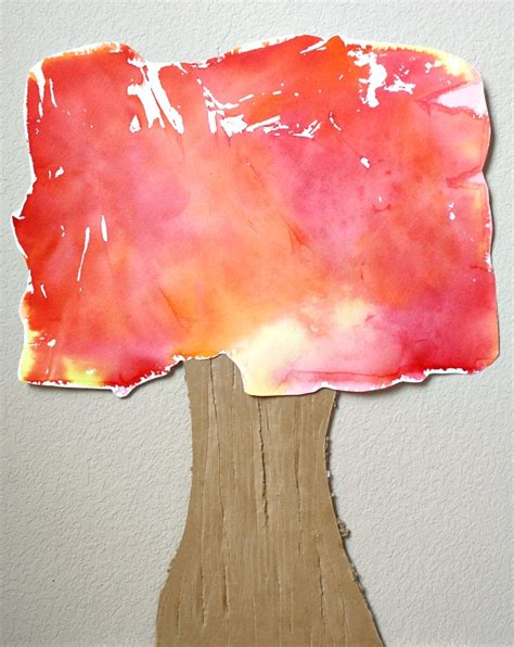 Tissue Paper Art Fall Tree Craft