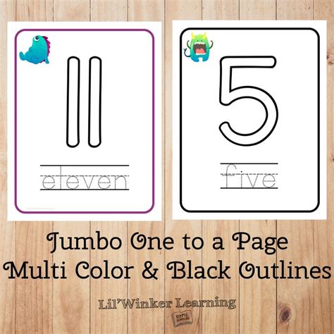 Oversize Number Flashcards For Preschoolers 1 20 Busy Book Etsy