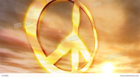 1181 Hd Peace Symbol Sunset Couds Glowing Animation Stock Animation