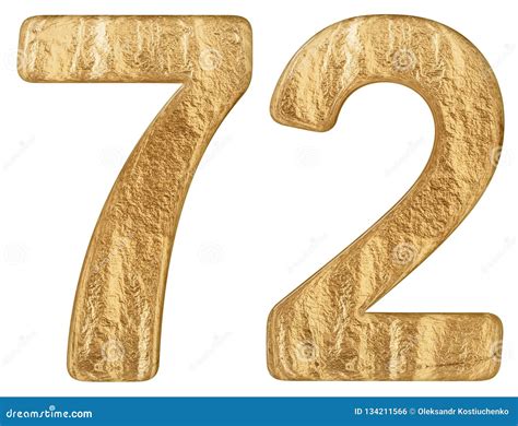 Numeral 72 Seventy Two Isolated On White Background 3d Render Stock